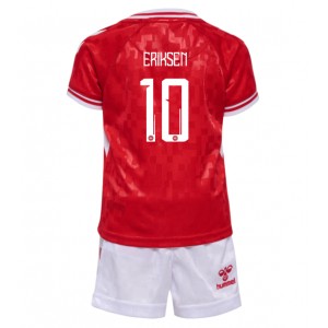 Fotbalové Dres Dánsko Christian Eriksen #10 Dětské Domácí Oblečení ME 2024 Krátký Rukáv (+ trenýrky)